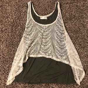 Green and lace tank